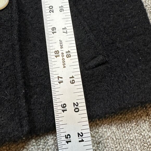 J. Crew Double Breasted Boiled Wool Black Cropped Boxy Jacket Size X-Small - Picture 4 of 7